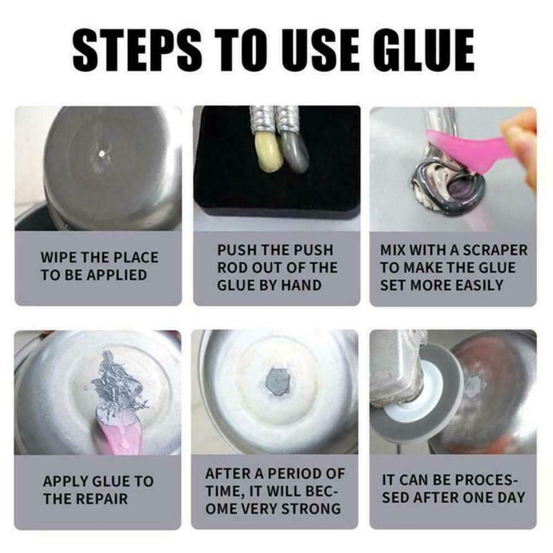 Industrial Repair Paste Glue Heat Resistance Cold Weld Metal Adhesive A&B P1V3