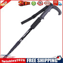 Trekking Pole 4 Sections T Shape Telescopic Hiking Walking Cane (Black)