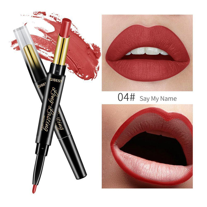 15 Color Lip Liner Pen Double Head Lasting Lip Gloss Lipstick Cosmetics (04