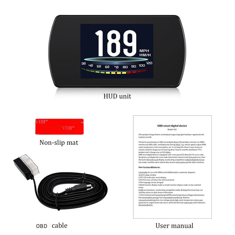 HUD OBD2 Car Digital Car Speedometer Gauge Auto Diagnostic Intelligent Systems