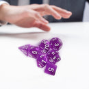 7pcs/Set Multi-sided Dices Digital Polyhedron Acrylic Board Game (Purple)