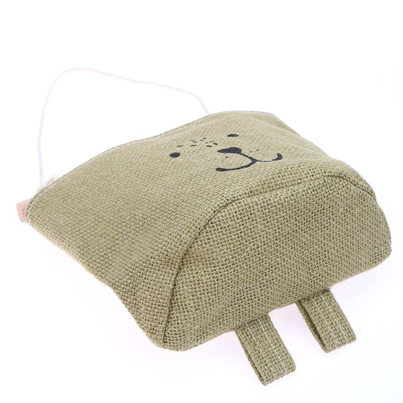 One Layer Pocket Canvas Storage Bag Back Door Wall Hanging Bag(Green)