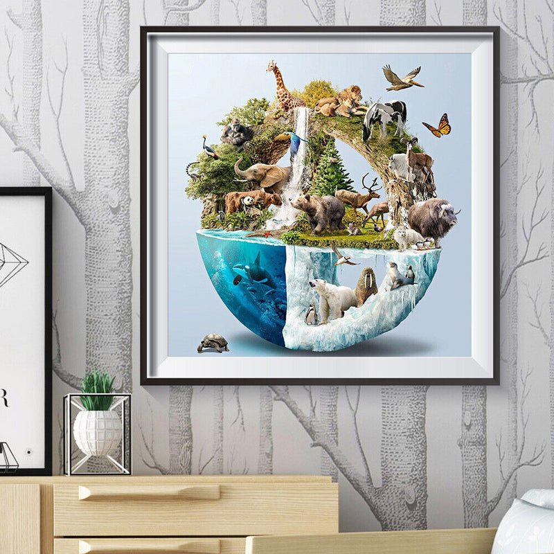 Full Embroidery Handmade Global Animal Counted DIY 11CT Canvas Cross Stitch Kit