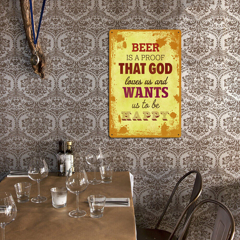 Retro Crazy Letter Metal Plate Painting Bar Tin Plaques Wall Sign (8027-12)