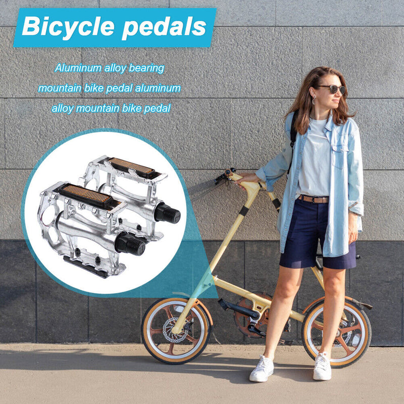 Mountain Bike Pedals Ultralight Aluminum Alloy Reflector Bicycle Flat Pedals