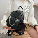 Women PU Leather Shoulder Backpack Rhombus Fashion Student Preppy School Bags