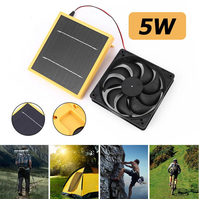 5W 12V 6 inch Air Extractor Waterproof Solar Panel Powered Ventilator Fan