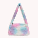 Animal Underarm Bag Women Mini Plush Shoulder Handbags Purse (16 Tie Dye)