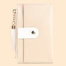 PU Solid Wallet Card Holder Bag Women Tassel Multi-slot Mini Purse (Khaki)