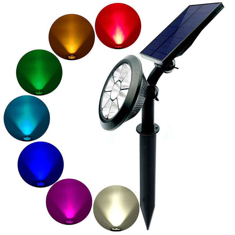 9 LED Waterproof Solar Spotlight Garden Lawn Ground Lighting Wall Lamp (B) Newly