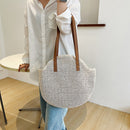 Straw Beach Women Handbag Handmade Woven Summer Vacation Casual Shoulder Bags