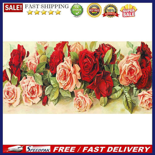 Rose Oil Paint By Numbers DIY Canvas Wall Art Picture Craft Home Decoration Gift