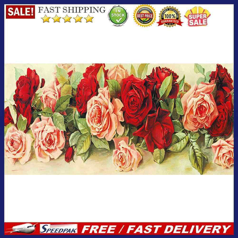 Rose Oil Paint By Numbers DIY Canvas Wall Art Picture Craft Home Decoration Gift