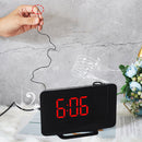 LED Digital Alarm Clock Table Clocks USB Wake up FM Radio Projector (Red)