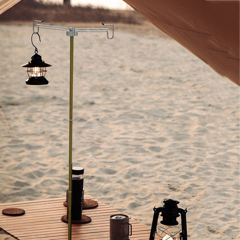 #A Outdoor Lantern Stand Folding Table Lamp Bracket Hanging Hook Pole Light Hold