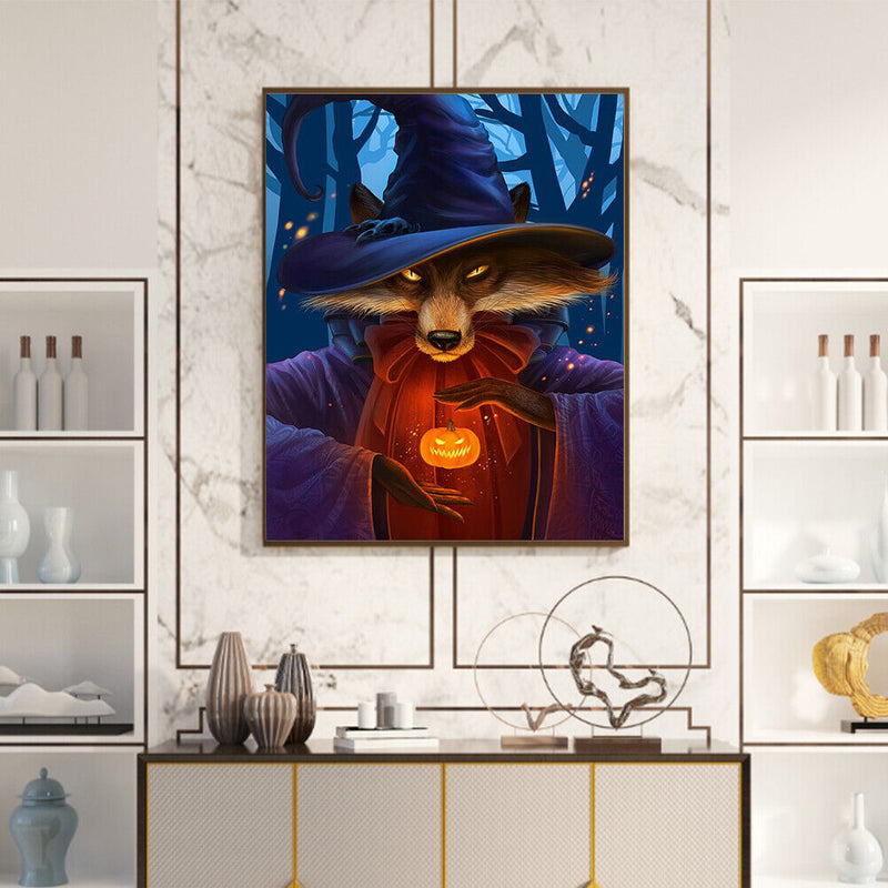 Fox Magician Oil Paint By Numbers Kit Frameless Drawing Picture Wall Decor