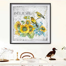 5D DIY Diamond Painting Flowers Birds Full Round Drill Mosaic Art Home Picture