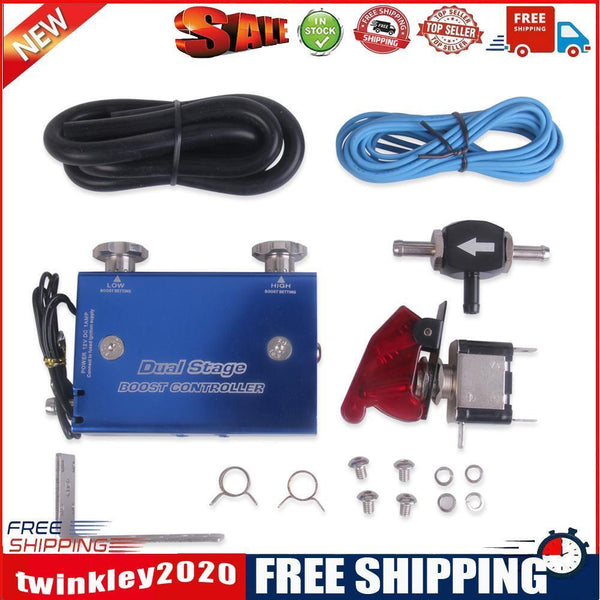 Dual Stage Electronic Turbocharger PSI Boost Controller Kit w/ Switch Blue