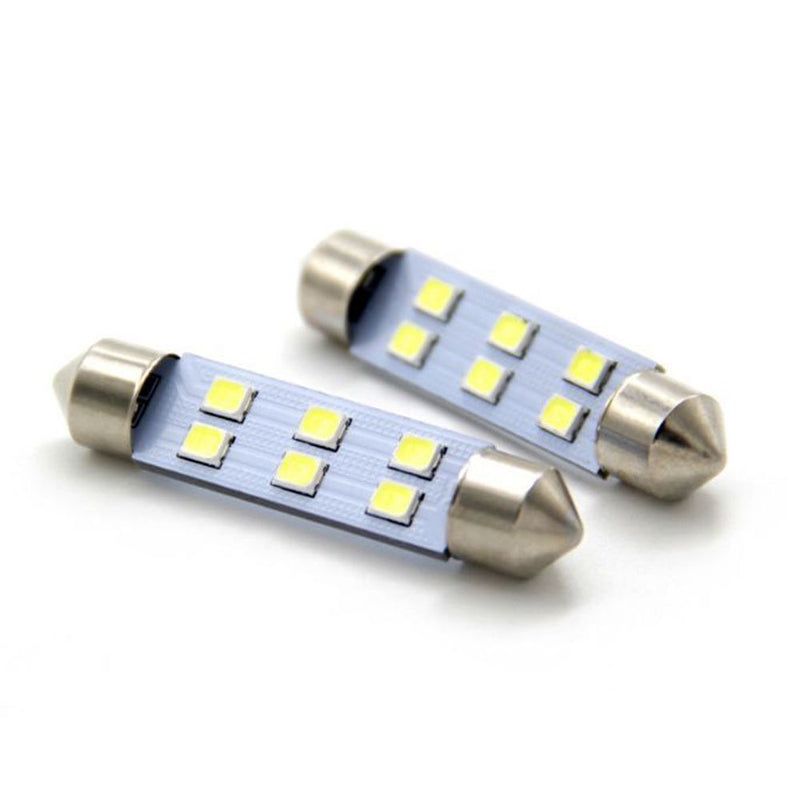 White 2835 6SMD COB Festoon Light Car LED Reading Bulbs Dome Lamp C5W For 4Pcs