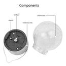 LED Solar Lamp Cracked Glass Ball Hanging Light Waterproof Garden Decor (F)
