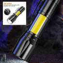 Hot Zoomable USB Rechargeable 1200000LM Protable Black LED Torch Light Mini