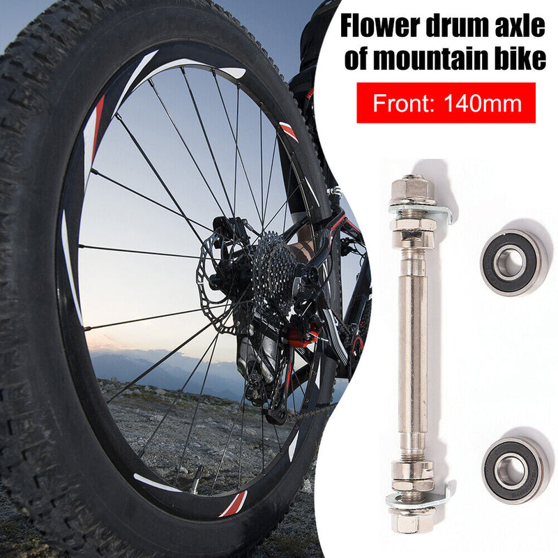 Bicycle Wheel Hub w/ 2 Bearings MTB Spindle Shift Shaft Lever (Front 140mm)