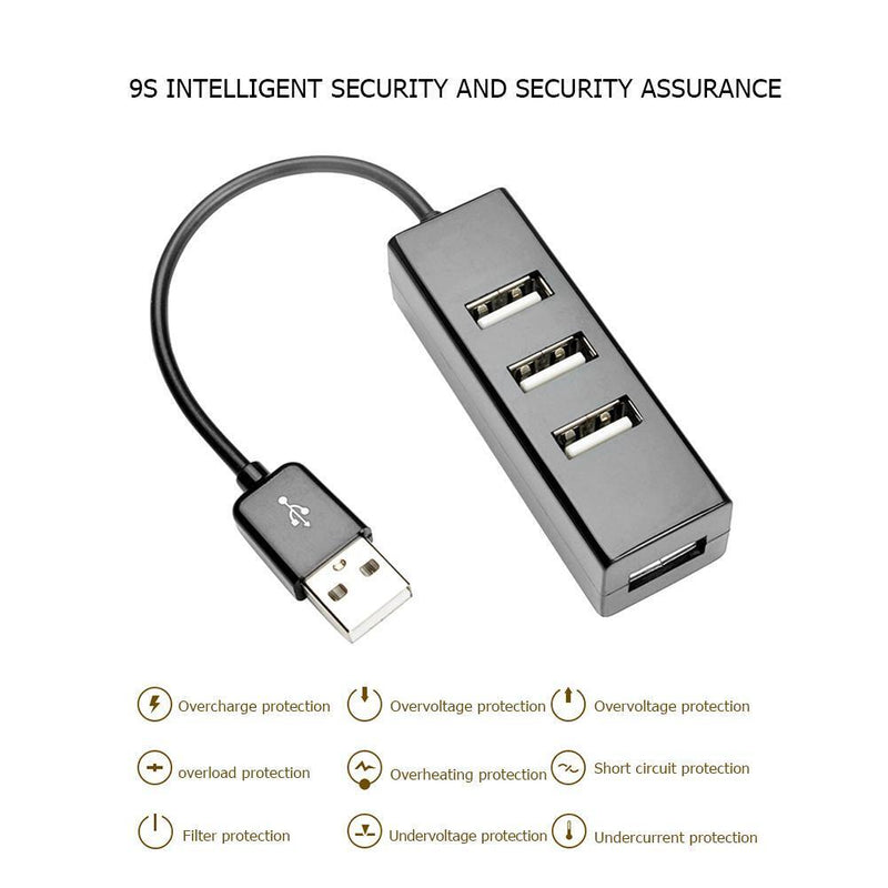 4-Port USB 2.0 480Mbps Computer USB Splitter Portable Multi USB HUB Expander