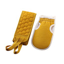 3pcs Body Cleaning Exfoliating Shower Ball Back Scrubber Gloves (Yellow)