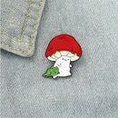 Jewelry Gift Hat Bag Clothes Cat Face Mushroom Pattern Enamel Pin Animal Brooch