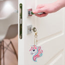 6pcs Rainbow Horse Diamond Painting Keychain DIY Key Ring Pendants (YSK089)