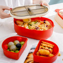 Double Layer Bento Lunch Box Cartoon Food Storage Container Leakproof for Picnic