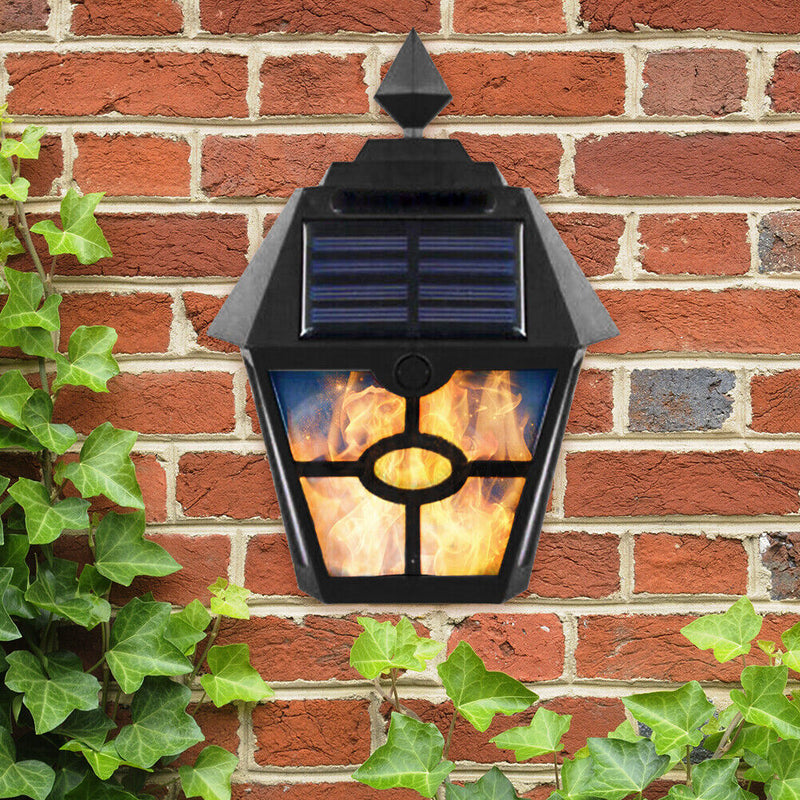 LED Solar Wall Light Retro Flame Torch Lamp Outdoor Waterproof Garden Lamp Newly