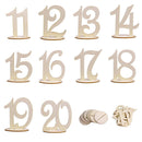 10pcs Wooden Wedding Table Number Cards Ornament Craft (Eleven to Twenty)