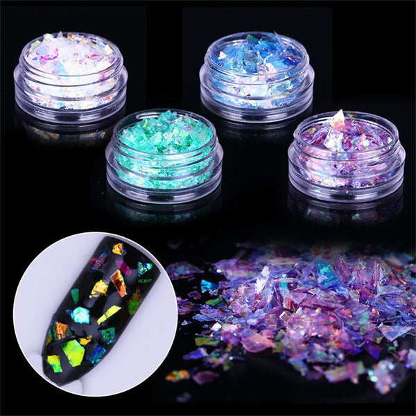 DIY Art Paillette Fluorescent Sequins Glass Paper Manicure Decor Nail Glitter