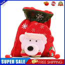 Xmas Candy Bag Flannel Xmas Gift Bag for Home Holiday Party Decor (Bear)