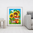 DIY Sunflower and Bird Full Round Diamond Painting Mosaic Kits Wall Decor Craft