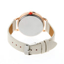 Trendy Fashion Mirror Face Flower PU Leather Wrist Watch (Beige)