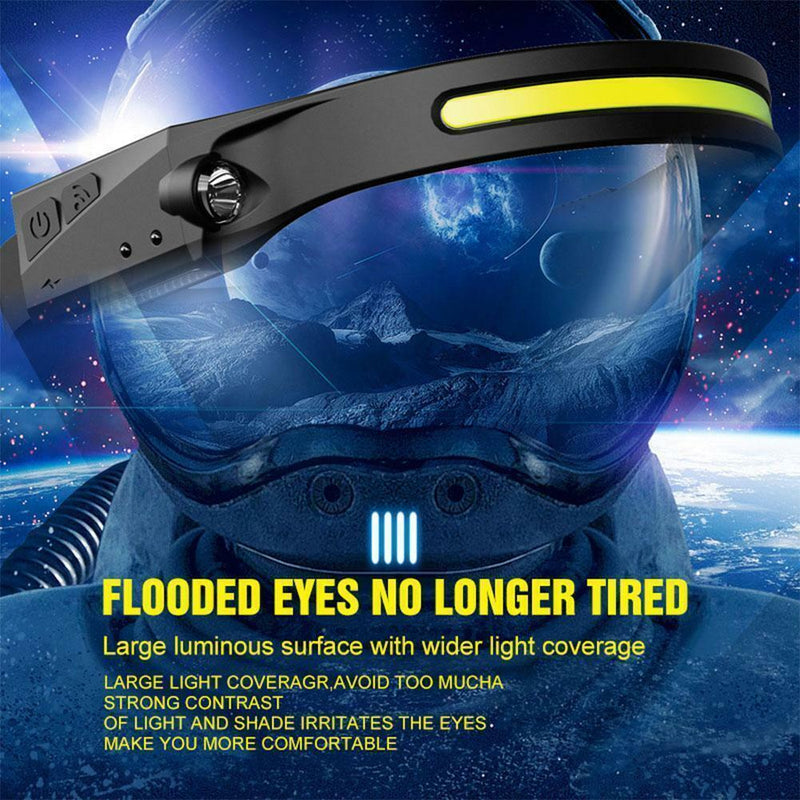 Head Torch Rechargeable Go Beam 230° Head Lamp Bar COB H7 LED Light Q1O2