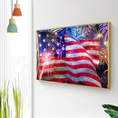 Mosaic Craft Picture Poster DIY Firework American Flag Diamond Painting Decor
