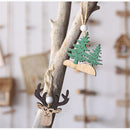Home Elk Christmas Tree Decor Car Wooden Hanging Pendant Craft Ornaments