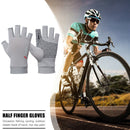 Summer Half Finger Gloves Breathable Anti-Slip Outdoor Sport Mitten (Grey)