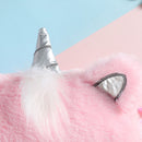 Kids Plush Cartoon Licorne Handbag Zipper Mini Casual Crossbody Bag (Pink)