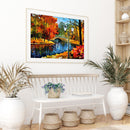 Bridge in the Forest Oil Paint By Number Kit DIY Acrylic Painting on Canvas