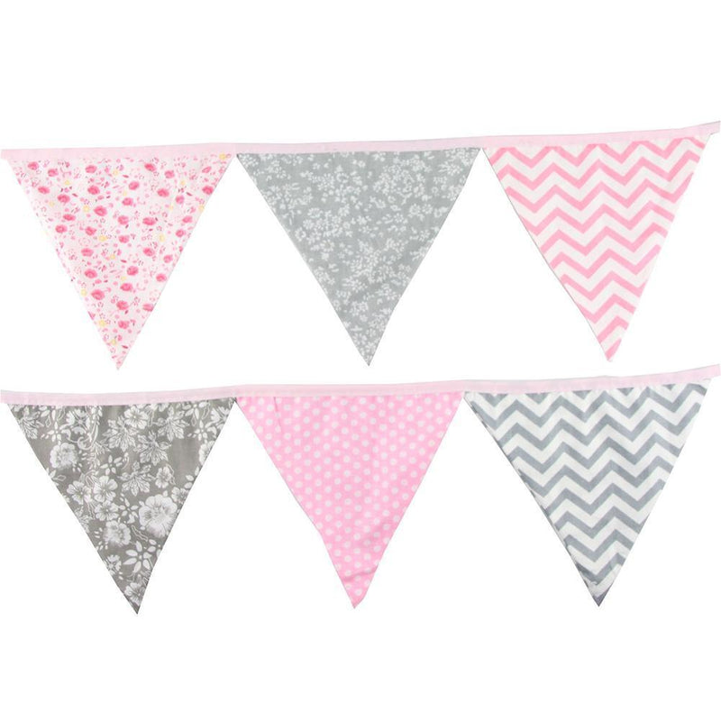 12 Flags Triangular Red Flag Bunting Wedding Birthday Party Home Decoration