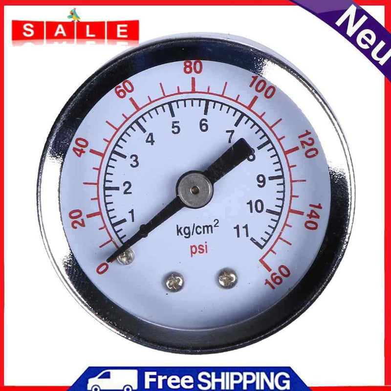 1/8" NPT Mini Pressure Gauge Air Compressor Hydraulic Gauge Tester 160 PSI