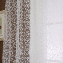 Window Curtain Plant Floral Pattern Sheer Voile Tulle Drape Valances White