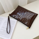 Women Alligator Leather Envelope Bag Fashion Party Evening Wristlet Bags Handbag