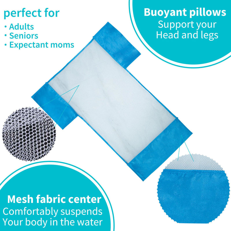 Floating Pool Noodle Chair - Water Hammock Multi-Purpose (7.5x150cm Blue) Newly