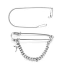 Hop Suit Accessory Minimalist Cross Pendant Big Pins Punk Brooches Long Chain