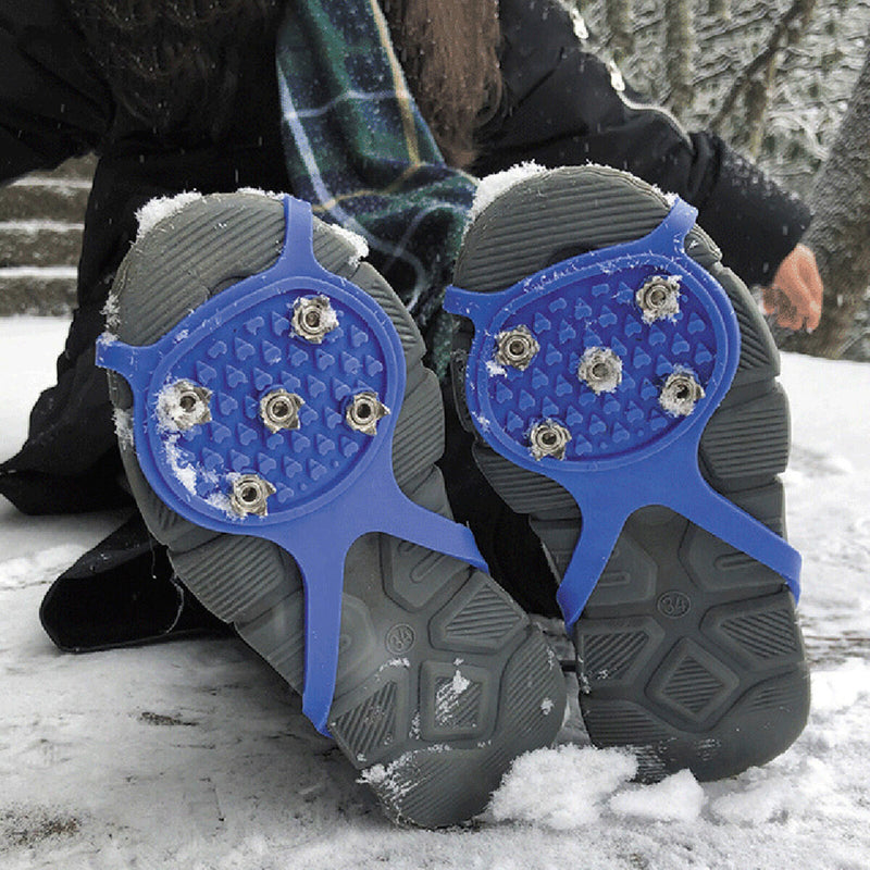 5 Teeth Spikes Crampons, Hiking Mountaineering Anti Slip Ice Snow Grips Crampons